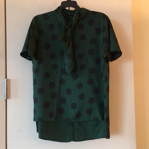 Zara tie neck polka dot top - Picture 1 of 2